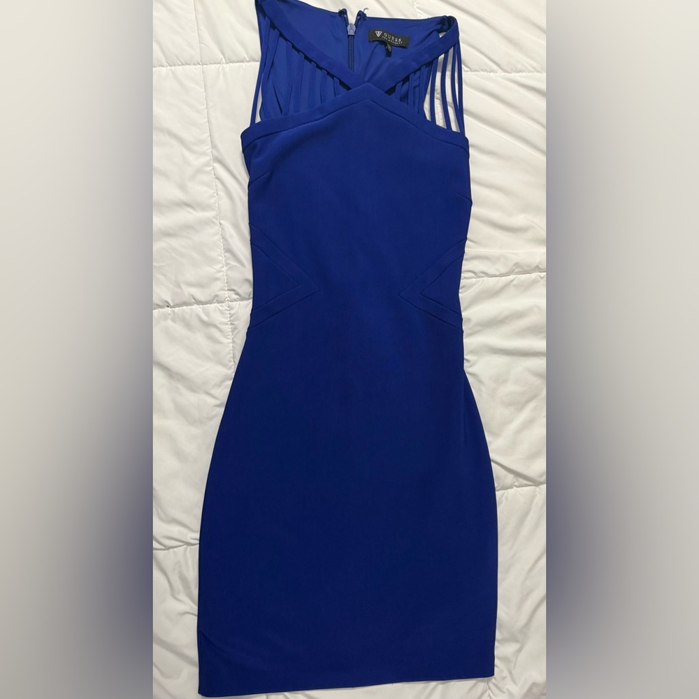Guess Strapless Royal Blue Dress